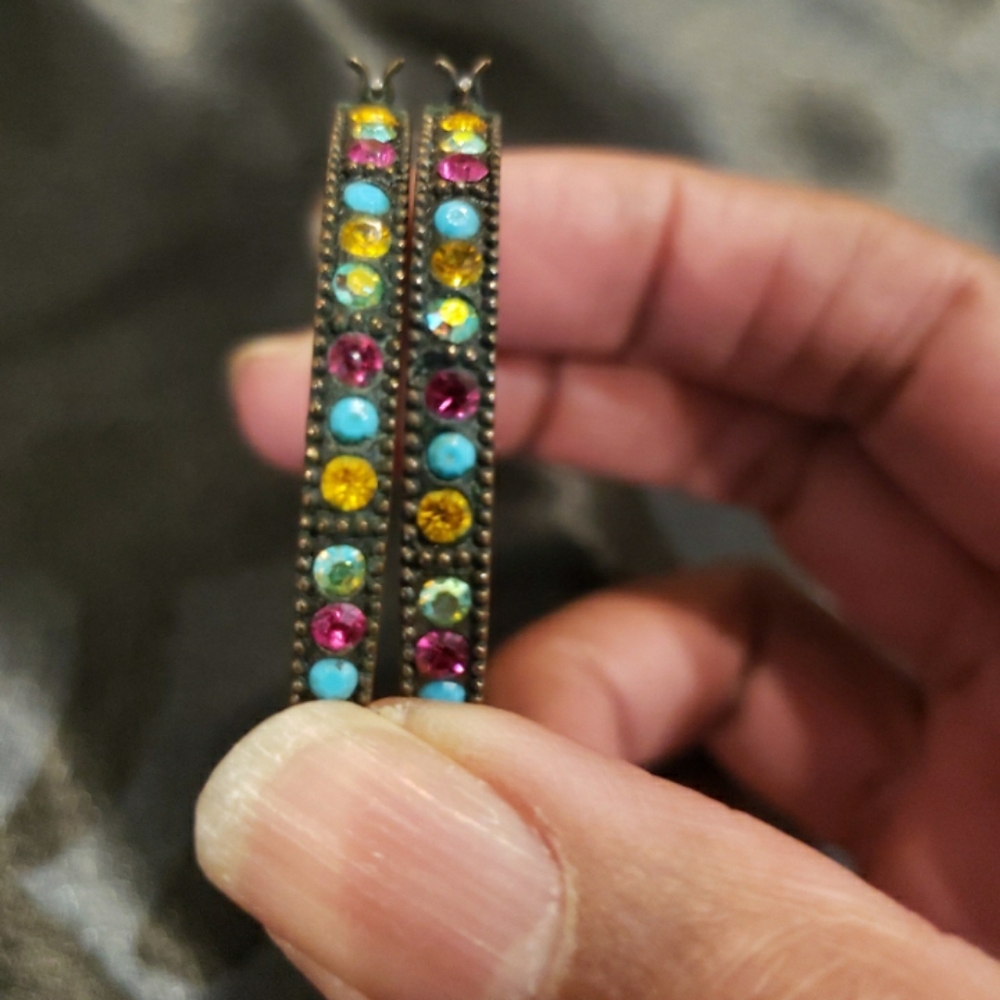 Guess Jeweled Hoop Earrings.